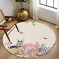 thumbnail image 2 of Round Rug 7Ft Washable Non-Slip, Bunny Easter Circle Area Rugs for Living Room Bedroom, Eggs Spring Floral Butterfly Leaves Rustic Indoor Floor Mats Carpet Runner for Home Decor Aesthetic, 2 of 8