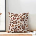 thumbnail image 3 of Fall Pillow Covers 18 x 18 Inch Set of 2 Brown Football Throw Pillows Outdoor Decorative Thanksgiving Autumn Maple Leaves Pillowcases Linen Cushion Cases for Farmhouse Home Bed Sofa Couch, 3 of 6