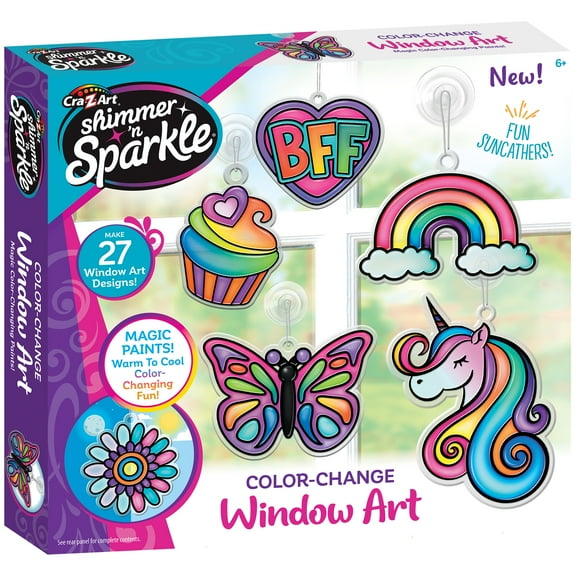 Shimmer 'N Sparkle: DIY Color-Change Window Art with 27 Designs, Kids Ages 6 