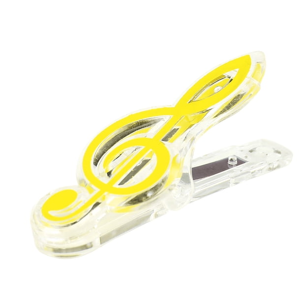 Plastic Musical Note Letter Paper Clip Suportador Piano () Amarillo