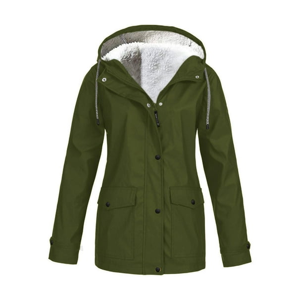 Chaqueta de nieve con capucha de invierno para mujer Chaqueta de lluvia cálida Impermeable Ropa de para proteger libre Escalada ejercicio - S Verde S Macarena Rompevientos