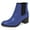 Blue, variant on YDN Women Classic Round Closed Toe Mid Block Heel Chelsea Boots Elastic Pull On Ankle Booties Comfy Dressy Shoes Size 7 Blue