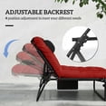 thumbnail image 4 of Outsunny Fauteuil de Jardin Pliant avec Coussin, Inclinable, Rouge Bordeaux, 4 of 10