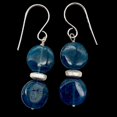 thumbnail image 2 of Dazzle Blue Apatite 10mm Coin Sterling Silver Earrings | 1 1/2 Inch Drop |, 2 of 8