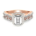 thumbnail image 3 of IGI Certified 3 Carat Emerald Shape Lab Grown Diamond Engagement Ring | 14K Rose Gold | Imperiella Halo Celtic Knot Diamond Ring | FG-VS1-VS2 Quality Friendly Diamonds, 3 of 6