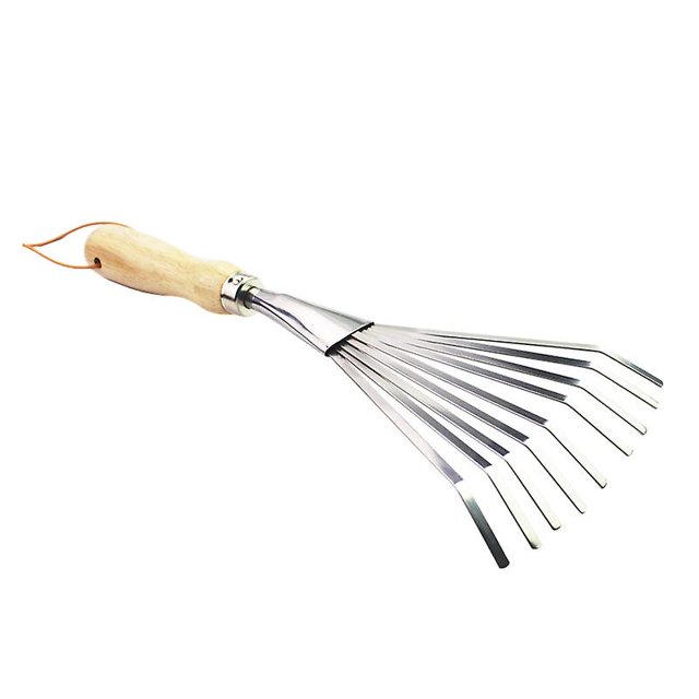 Rastrillo De Metal Pequeño, Rastrillo Con Mango De Madera, Rastrillo De Hojas, Rastrillo De Césped Para Jardín, Rastrillo De Jardín, Rastrillo De Mano, Pequeño