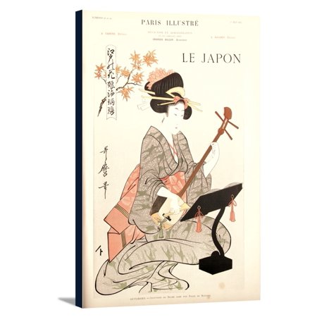 Paris Illustre (cover) Vintage Poster France c. 1883 (12x18 Gallery Wrapped Stretched Canvas)