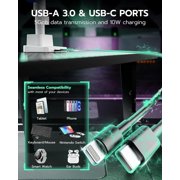 ARES WING Dual Monitor Stand, Adjustable Stacked Monitor Mount with USB A/C, Heavy Duty Gas Spring Monitor Desk Stand for 2 Monitors for 24-57 Inch Ultrawide Screen, 75/100/200 Vesa Mount, White