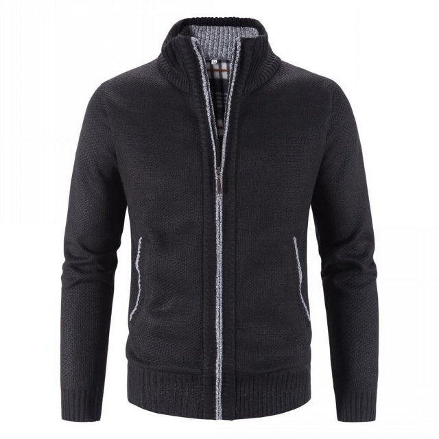Suéter de invierno para hombre, otoño e invierno, más terciopelo acolchado, suéter de gran tamaño, abrigo, cuello, diseño versátil