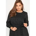 thumbnail image 3 of Vestido de fiesta elegante de manga larga para mujer, vestido de noche Formal negro con cintura anudada, Midi escalonado, talla grande, 6XL, 7XL, 3 of 7