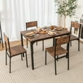 thumbnail image 2 of Costway 5-Piece Industrial Style Metal Dining Table Set with Kitchen Table and Chairs, Brown, 2 of 10