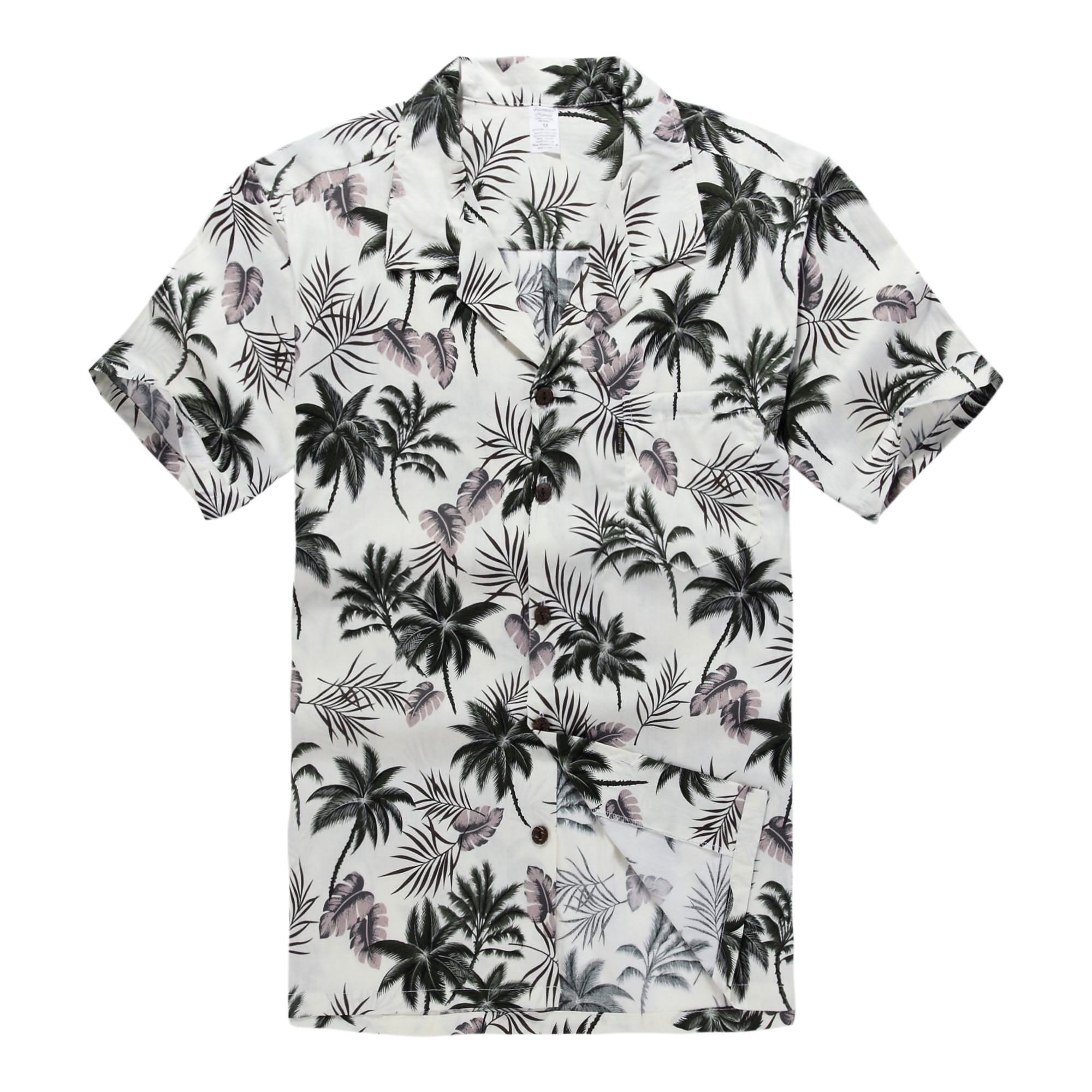 Hawaiian Shirt Aloha Shirt in Off White Palm Tree - Walmart.com