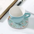 thumbnail image 5 of SKYSONIC Round Drink Coasters 1 Pcs Dolphin and Jellyfish Absorbent Ceramic Coaster with Cork Base for Coffee Cups Housewarming Gift for Home Decor, 5 of 6