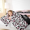 thumbnail image 4 of Homewish Cute Cheetah Queen Comforter Set,Jungle Wildlife Bedding Sets,Leopard Print Pink Flower Bedding Comforter Set For Boy Kids,Super Cozy Room Decor Reversible,3 Pieces, 4 of 8