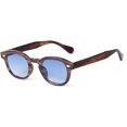 thumbnail image 1 of HCHES Transparent Blue Round Sunglasses Women Men Retro Rivet Small Sun Glasses UV400, 1 of 1