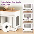 thumbnail image 4 of Whifea 37.4'' Large Dog Crate Furniture with Flip-up Door, 360° Rotating Feeder, Furniture Style for Large Dogs, White, 4 of 8