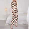 thumbnail image 3 of Yiaed Hand Drawn Strawberry Print Pajamas Women's Long Sleeve Sleepwear Soft Button Down Loungewear Pjs Lounge Set Nightwear Womens Pajama Pants-XX-Large, 3 of 7