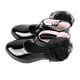 thumbnail image 4 of Zapatos de ballet para niñas pequeñas de charol con suela blanda y flores, punta cerrada, tacones bajos, para bodas, fiestas, 33, largo interior de 20,3 cm, color negro, 4 of 14