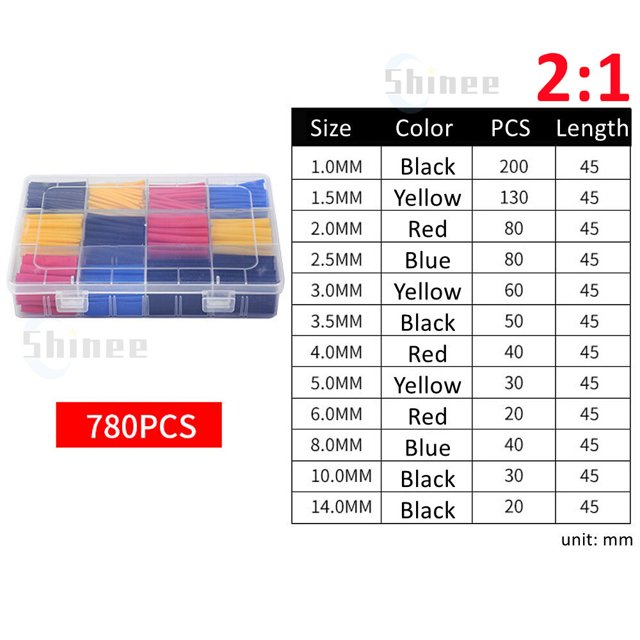 KIT de envoltura termorresistente, Tubo termorretráctil, paquete surtido de tubos termorretráctiles, manga de aislamiento de Cable de alambre, bricolaje, 127, 164, 328, 580 Uds.
