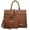 Brown, variant on Women's Handbag Flap-over Belt Shoulder Bag Top Handle Tote Satchel Purse Work Bag w/Matching Wristlet