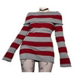 thumbnail image 3 of Robe Gothique pour Femmes Punk à Épaules Dénudées Robe en Tricot à Rayures Y2k Robe Féerique Grunge Halloween Vêtements Académiques Sombres, 3 of 6