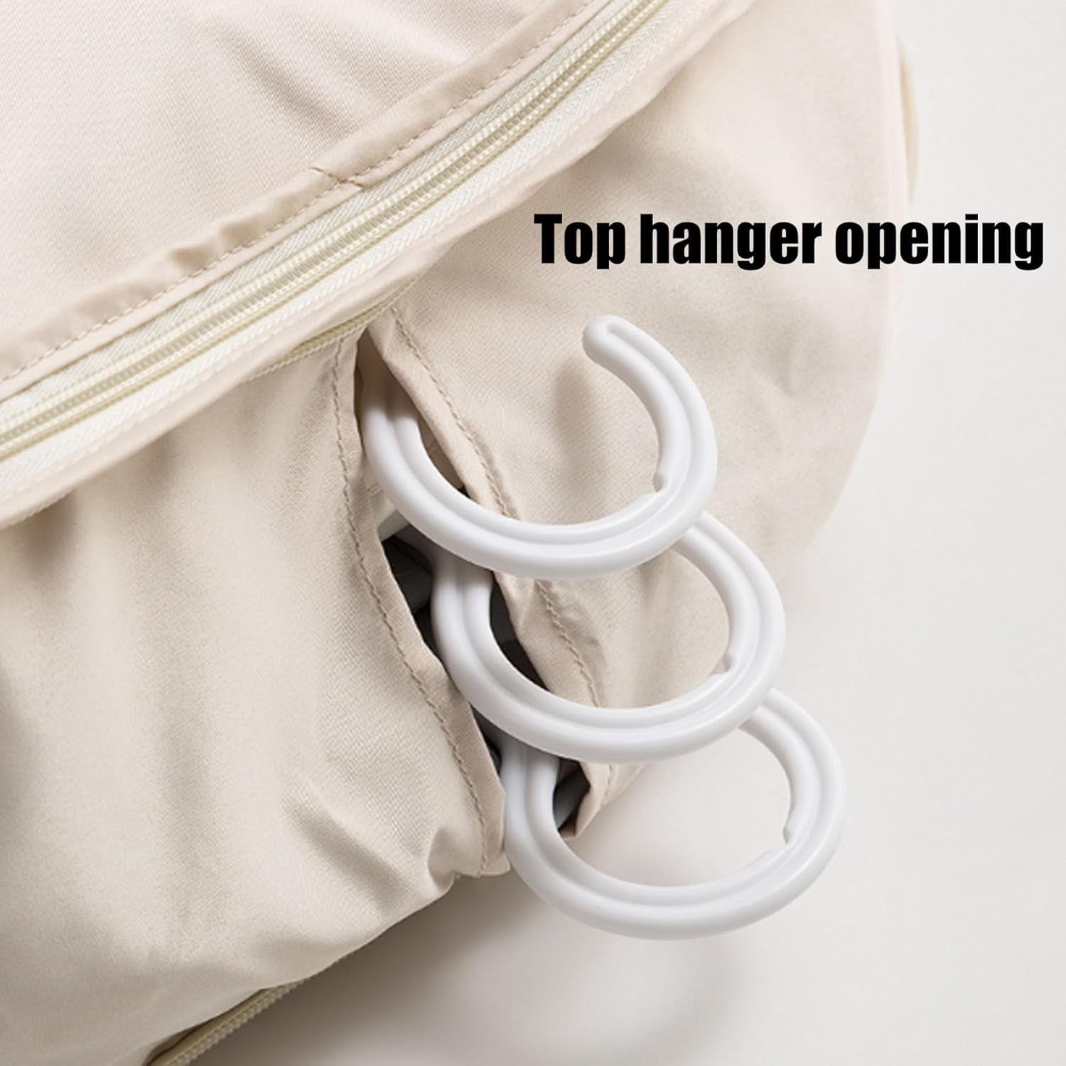 2026 New Space Saving Hanging Garment Bag with Self Compression Zipper, for Down Coats, Suits, Jackets, Closet Organizer (Beige,S)