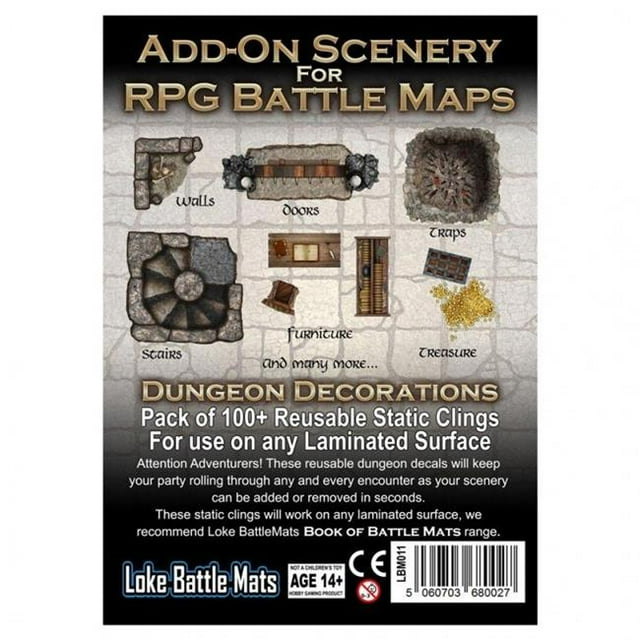 Loke BattleMats LBM011 Add On Role Playing Game Maps Dungeon Decorations Role Playing Game Accessories