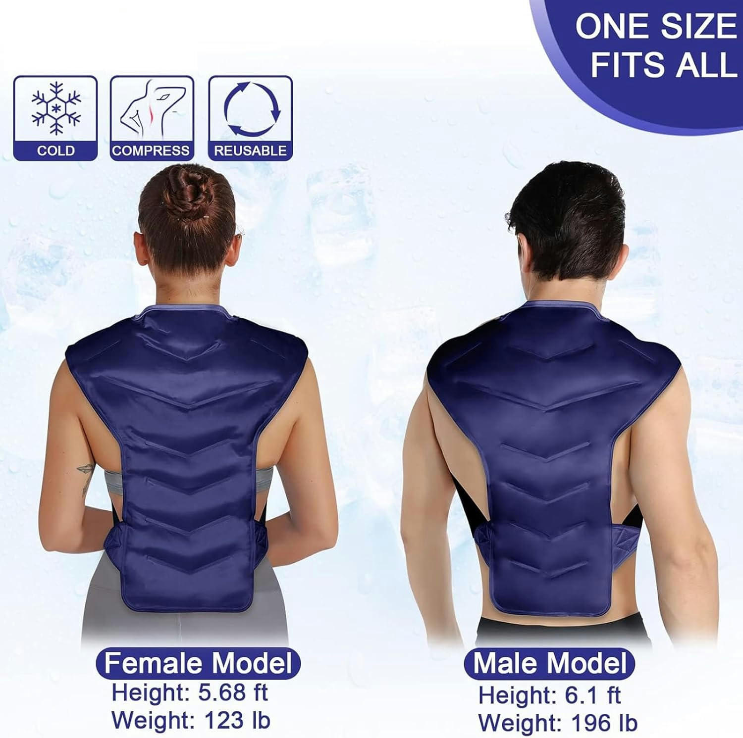 GXCZ Reusable Ice Pack for Injuries, Gel Ice Pack for Back Pain Relief, Hot and Cold Therapy for Lower Lumbar Sciatic Nerve Herniated or Degenerative Disc Coccyx Tailbone Pain