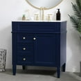 thumbnail image 2 of Pemberly Row Meuble-Lavabo de Salle de Bain Moderne à Dessus en Marbre Simple de 32 Pouces en Bleu, 2 of 16