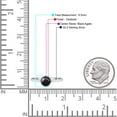 thumbnail image 4 of Solitaire Flower Round Oxidized Ring Simulated Black Onyx 925 Sterling Silver Size 10, 4 of 5