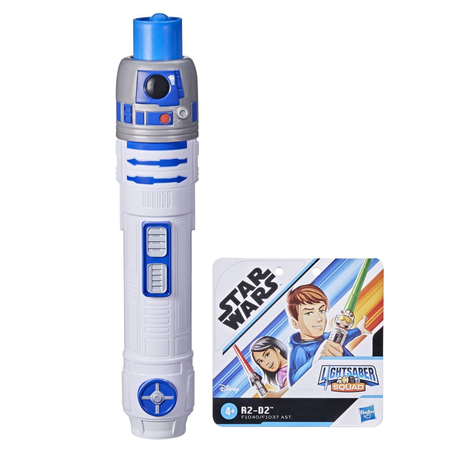 Star Wars Lightsaber Squad R2-D2 Extendable Blue Lightsaber Roleplay Toy for Kids Ages 4 and Up