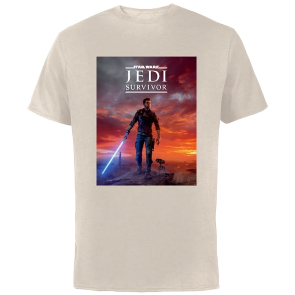Star Wars Jedi: Survivor Cal Kestis BD-1 Game Poster Art - Short Sleeve Cotton T-Shirt for Adults - Customized-Natural