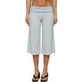 thumbnail image 2 of Clossjun Flowy Capri Pants Gaucho Pants for Women Fold Over Wide Leg Low Rise Yoga Capris Foldover Cropped Leggings Summer, 2 of 6