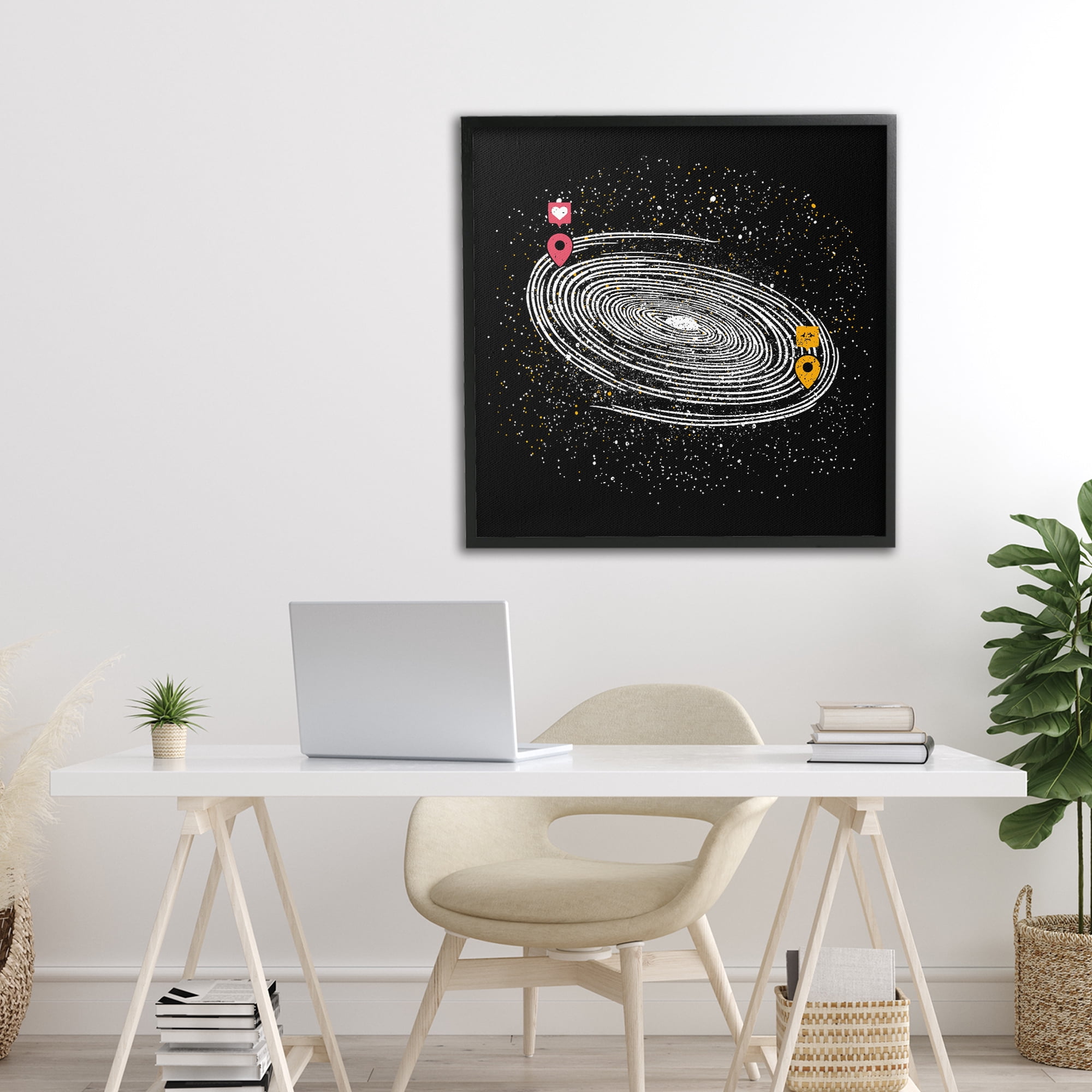Stupell Industries Love Long Distance Black Framed Giclee Art, design by Tobe Fonseca