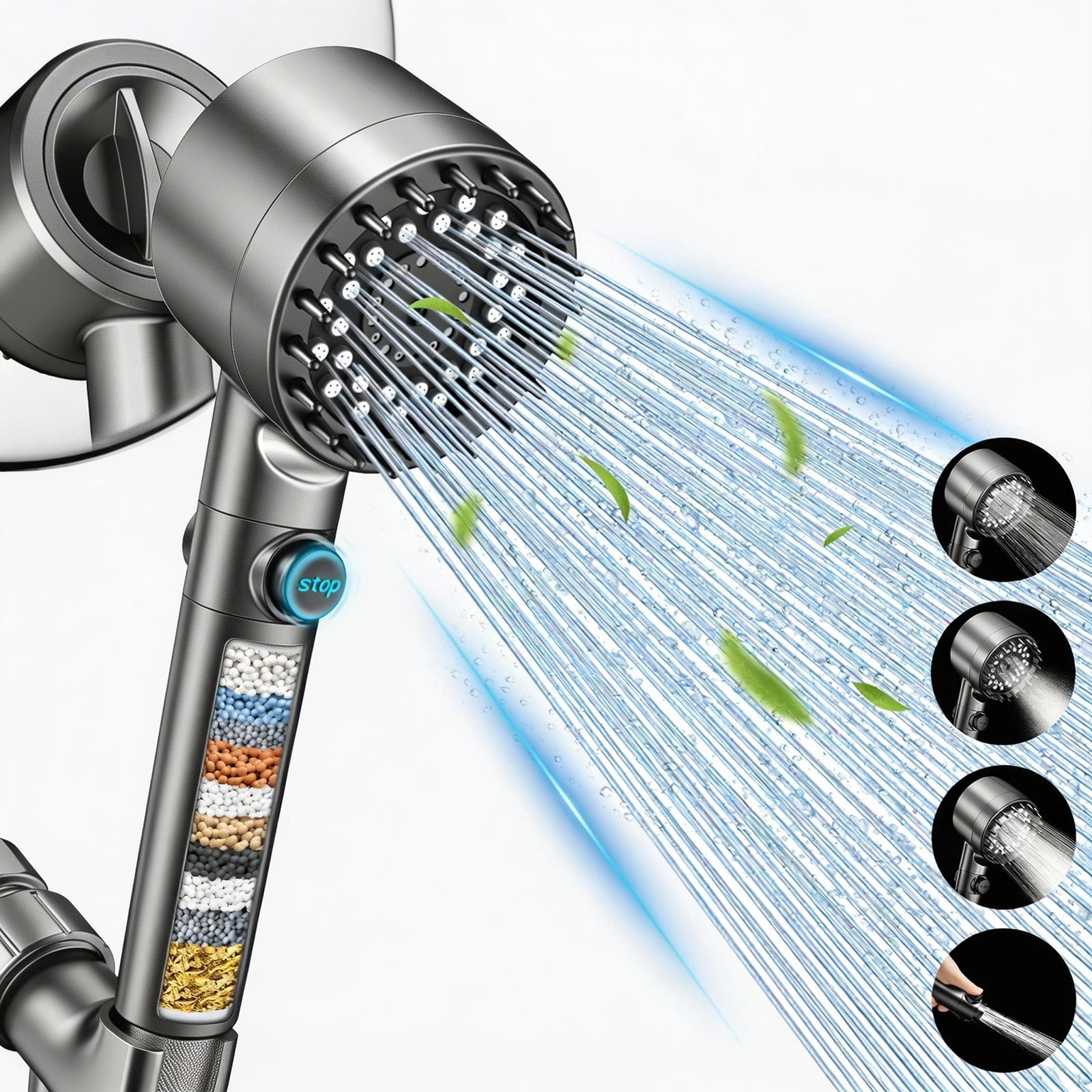 FEELSO High Pressure Shower Head with Handheld, Filtered Showerhead Removes Hard Water for Reduce Dry Itchy Skin