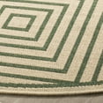 thumbnail image 3 of Safavieh Linden Amelia Geometric Indoor/Outdoor Area Rug, Cream/Green, 6'7" x 6'7" Round, 3 of 8