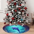 thumbnail image 5 of Rateoe Hawaiian Island Dolphin Print Christmas Tree Skirt 48" for Xmas Holiday New Year Party Circle Tree Mat Ornaments Decoration, 5 of 7