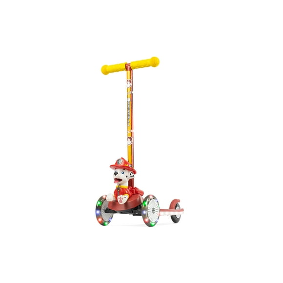 Paw Patrol Marshall Kick Scooter for Kids, Self-Balancing 3 Wheeled Light Up Scooter with Extra Wide Anti-Slip Deck, Rear Brake, Lean to Steer, Lightweigh