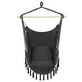 thumbnail image 4 of IVV Hammock Chair Hanging Rope Swing Chair, Pole and 2 Pillows Included, Boho Macrame Cotton Hanging Chair for Indoor or Outdoor (Gray), 4 of 8
