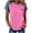 Hot Pink, variant on Going Out Tops for Women Casual Crew Neck Short Sleeve Shirts Block Color Dressy Blouses Summer Clothes