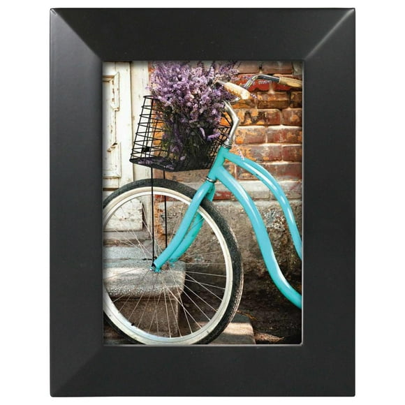 Hometrends 5x7 Wide Beveled Tabletop Picture Frame, Black, 5x7 Bevel Black Frame