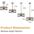 thumbnail image 3 of Depuley Caged Ceiling Light Semi Flush Mount Pendant Light Drum Shape Ceiling Light for Living Room Dining Room Bedroom, E26 socket, 3 of 9