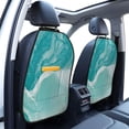 thumbnail image 3 of Pofeuu Teal Turquoise 1 Print 2 Pack PU Leather Kick Mat Back Seat Protector, Universal Car Seat Back Organizer, Waterproof Backseat Protector For Most Car, 3 of 8