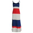 thumbnail image 1 of Vestido largo a rayas con bloque de color y correa de espagueti informal para mujer Sunnimix Raya, 1 of 8