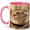 Pink, variant on Sleeping Kitten Coffee Mug, Floral Teacup Cat Lover Design, 11 oz Ceramic Cup