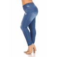thumbnail image 2 of Jvini Women's Plus Size Pull On Denim Jegging With Pockets ,Comfort Elastic Waist ,High Rise 29" Inseam 22W, 2 of 4