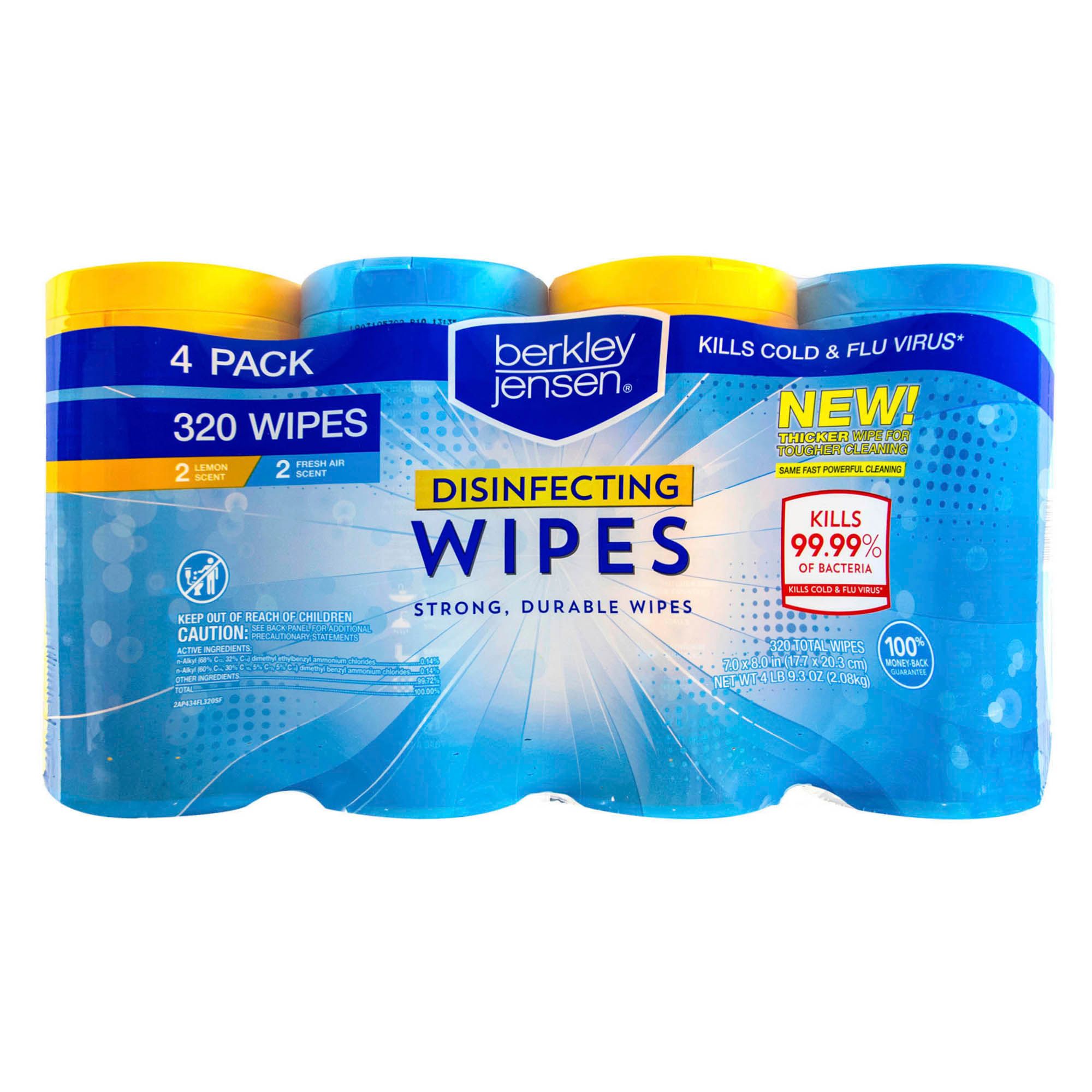 Berkley Jensen Disinfecting Wipes, 4 Pk./80 Ct. Cleaning Cloths