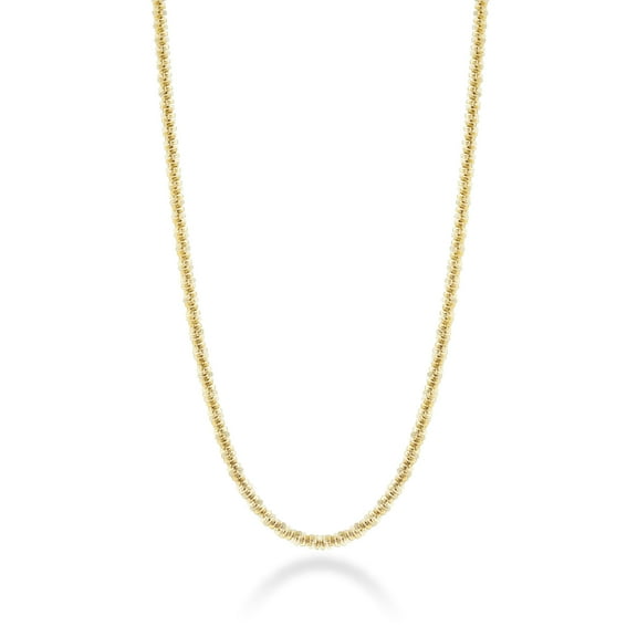 Miabella Italian 18K Gold over 925 Sterling Silver Twisted Sparkle Chain Necklace for Women Made in Italy (Length 16 Inches (women's choker length))