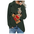 thumbnail image 1 of Pull de Noël pour Femmes Col Rond Cardigan d'Hiver Manches Longues Blouse Imprimée Graphique Mode Chandail en Molleton Mi-Longue Veste à Capuche Douce, 1 of 4