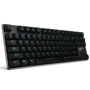 HAVIT Low Profile Mechanical Keyboard Backlit TKL Gaming Keyboard Extra-Thin & Light, Kailh PG1350 Blue Switches, 87 Keys N-Key Rollover (HV-KB390L, Black)